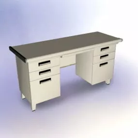 Traditional Office Desk 3d model