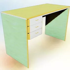 Office Desk With Drawers 3d model