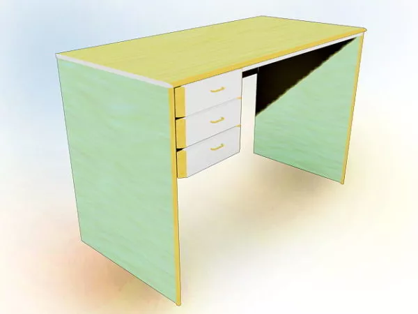 Office Desk With Drawers 3d model Office Desk With Drawers 3d model