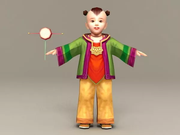 Ancient Chinese Toddler Boy 3d model Ancient Chinese Toddler Boy 3d model