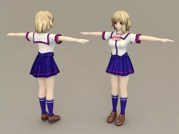 Akuma Miku Anime Girl Character 3d model