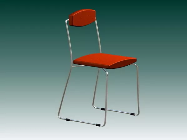 Red Conference Chair 3d model Red Conference Chair 3d model