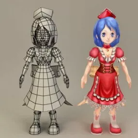 Little Anime Girl 3d model