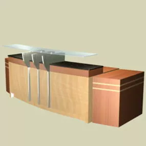 Front Office Reception Desk 3d model