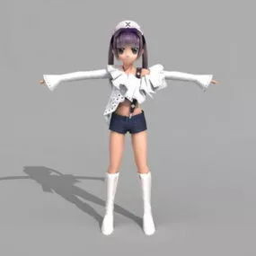 Cute Anime Girl Character 3d model