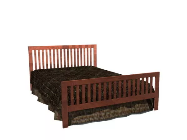Mission Style Bed 3d model Mission Style Bed 3d model
