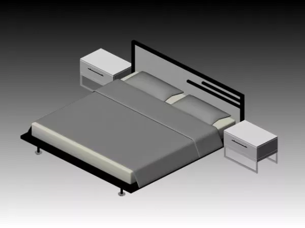 Simple Nightstand With Two Drawers 3d model