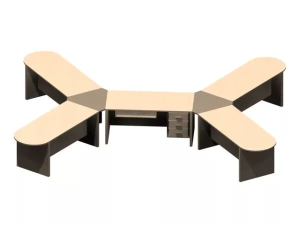 Office Cubicle Desk With Drawers 3d model