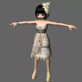 Cute Anime Girl 3d model