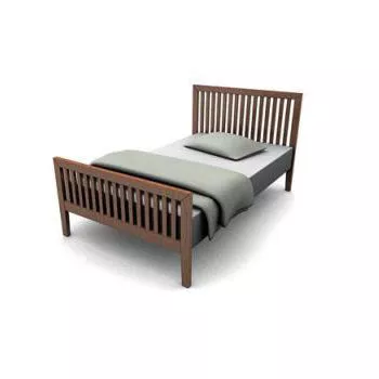 Mission Style Single Bed 3d model Mission Style Single Bed 3d model