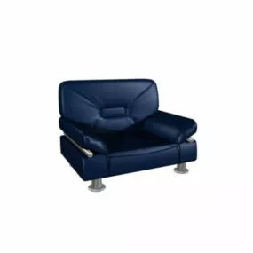 Blue Leather Sofa Chair 3d model