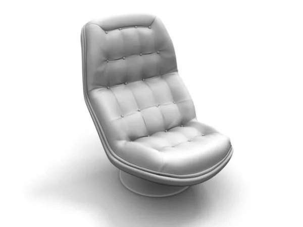 Upholstered Reclining Chair 3d model Upholstered Reclining Chair 3d model