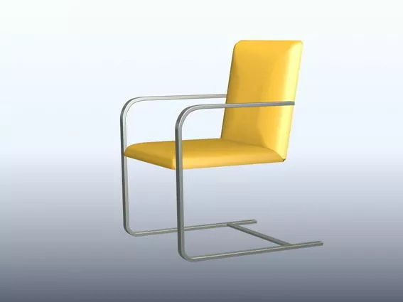 Yellow Cantilever Chair 3d model Yellow Cantilever Chair 3d model