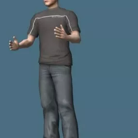 Young Man Rigged Character 3d model