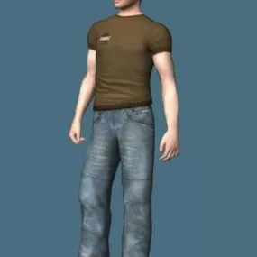 Young Man Standing Rigged 3d model