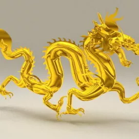 Golden Chinese Dragon 3d model