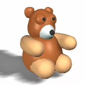 Brown Bear Cartoon 3d model