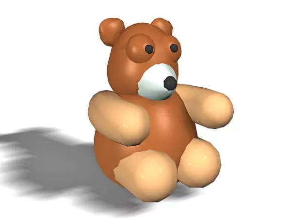 Children Toy Bear With Honey Jar 3d model