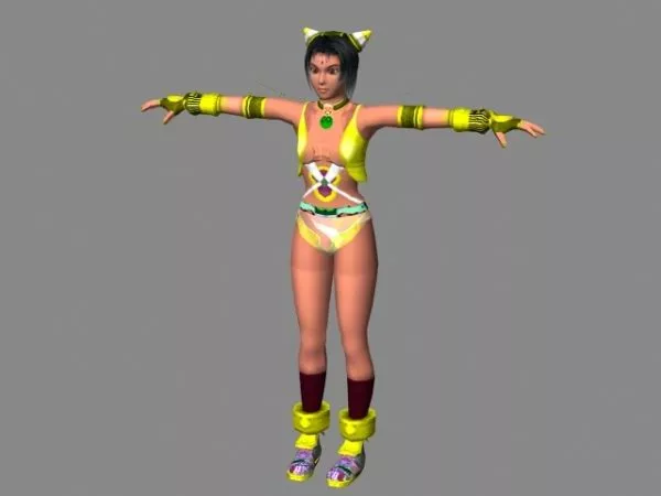 Anime Sword Fighter Female 3d model