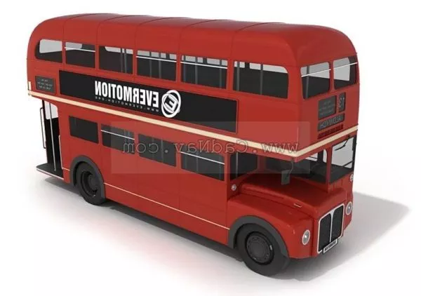 Western Double Decker Bus 3d model Western Double Decker Bus 3d model