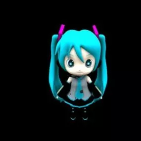 Hatsune Miku Cartoon Character 3d model
