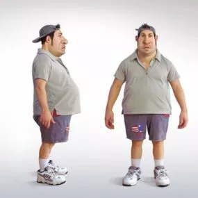 Fat Man Cartoon Character 3d model