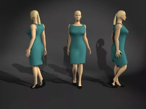 Business Woman In Walking Pose Character 3d model Business Woman In Walking Pose Character 3d model