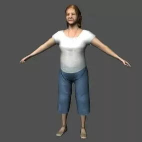 Middle Aged Woman Character 3d model