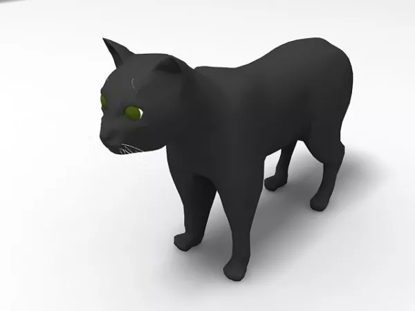 Outline Cat Character 3d model