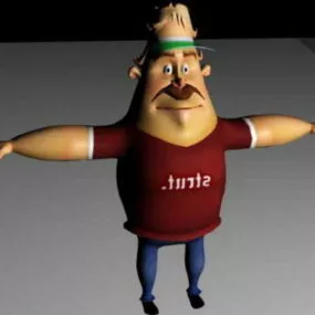 Rigged Cartoon Man Character 3d model