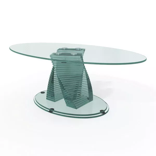 Furniture Oval Glass Table 3d model Furniture Oval Glass Table 3d model