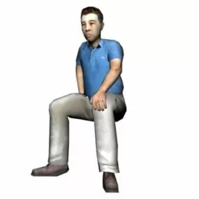 Character Middle-aged Man Sitting 3d model