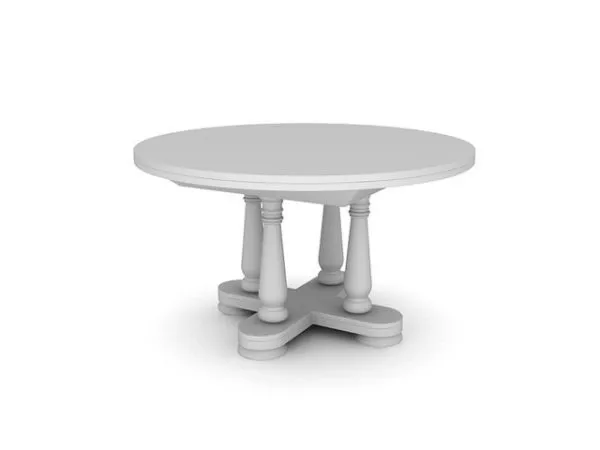 Antique Round Table Furniture 3d model Antique Round Table Furniture 3d model
