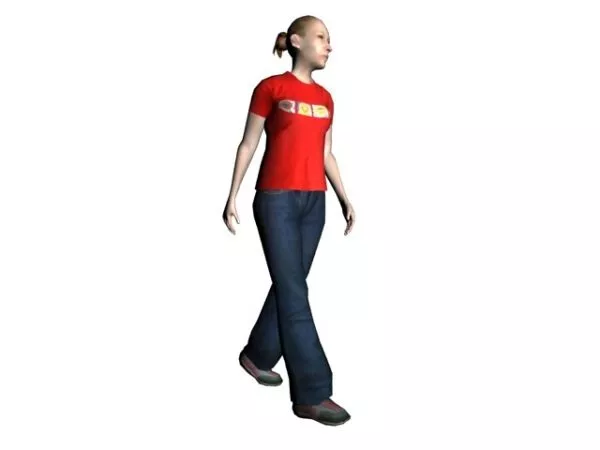 Casual Woman Walking Character 3d model Casual Woman Walking Character 3d model