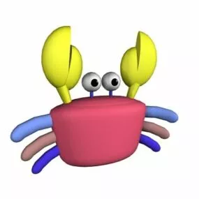 Funny Crab Cartoon Toy 3d model