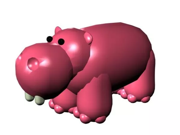 Cartoon Hippo Toy 3d model Cartoon Hippo Toy 3d model