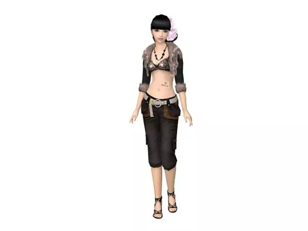 Asian Beautiful Girl Character 3d model Asian Beautiful Girl Character 3d model