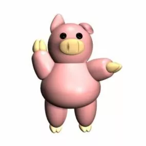 Toy Pink Cartoon Pig 3d model