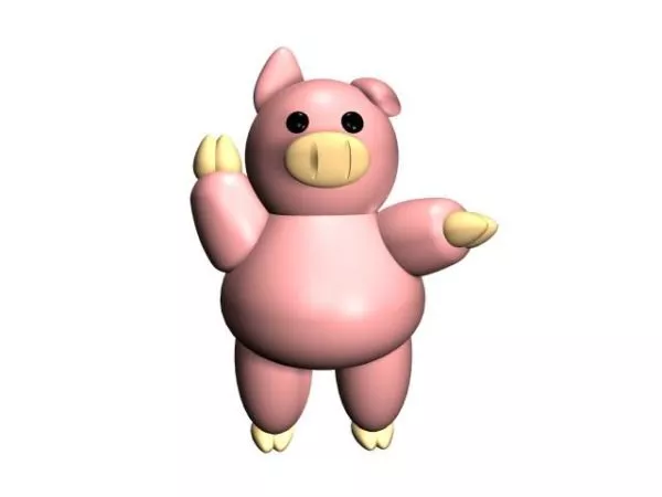Toy Pink Cartoon Pig 3d model Toy Pink Cartoon Pig 3d model
