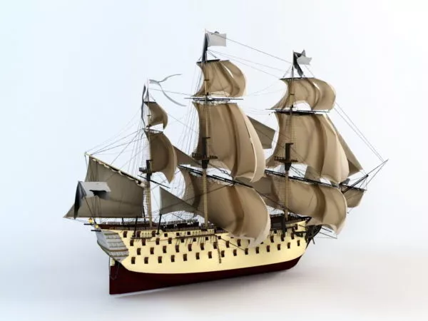 Black Jack Sailing Boat 3d model