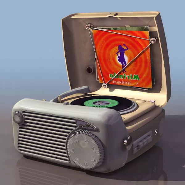Retro Audio Record Player 3d model