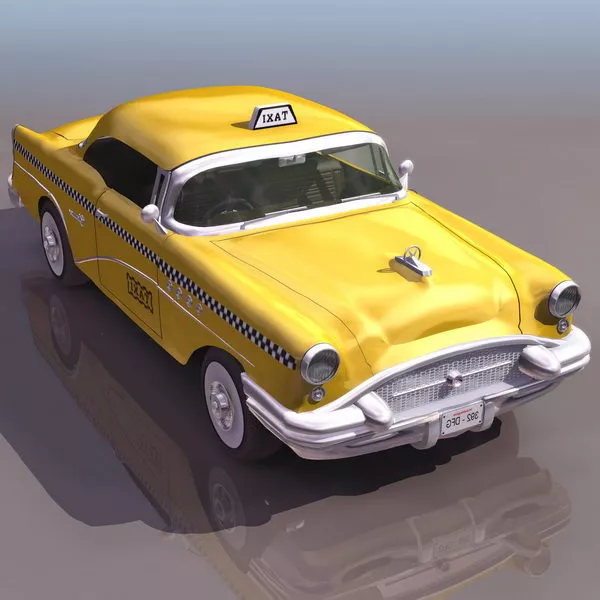 Cartoon Taxi Low Poly 3d model