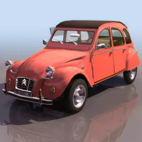 1970s Citroen 2cv Economy Car 3d model