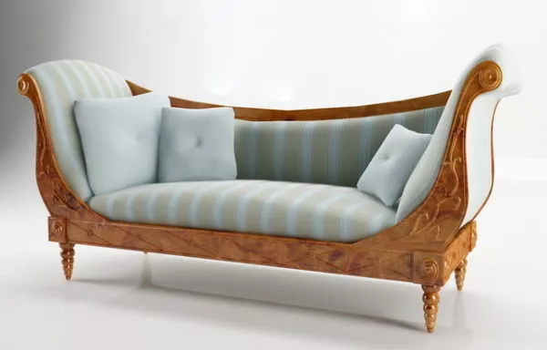 19th Century Upholstered Settee Sofa 3d model 19th Century Upholstered Settee Sofa 3d model