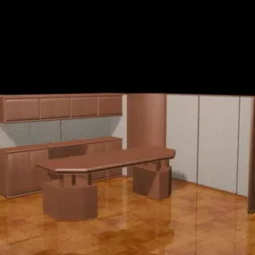 2 Person Cubicle Workstation 3d model