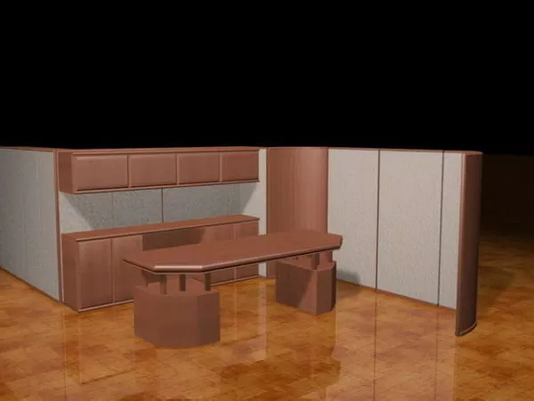 Office Cubicle Desk With Drawers 3d model