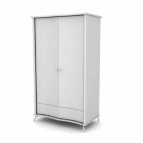 2 Doors Wardrobe Furniture 3d model