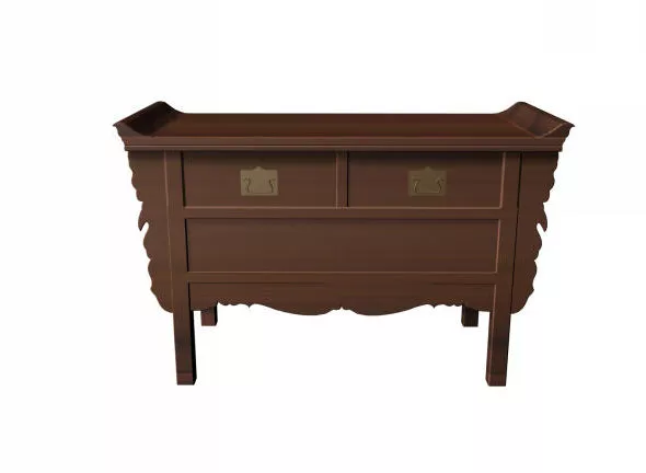 2 Drawer Antique Console Table 3d model 2 Drawer Antique Console Table 3d model