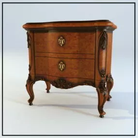 Drawers Antique Side Cabinet 3d model