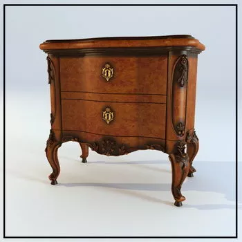 Drawers Antique Side Cabinet 3d model Drawers Antique Side Cabinet 3d model